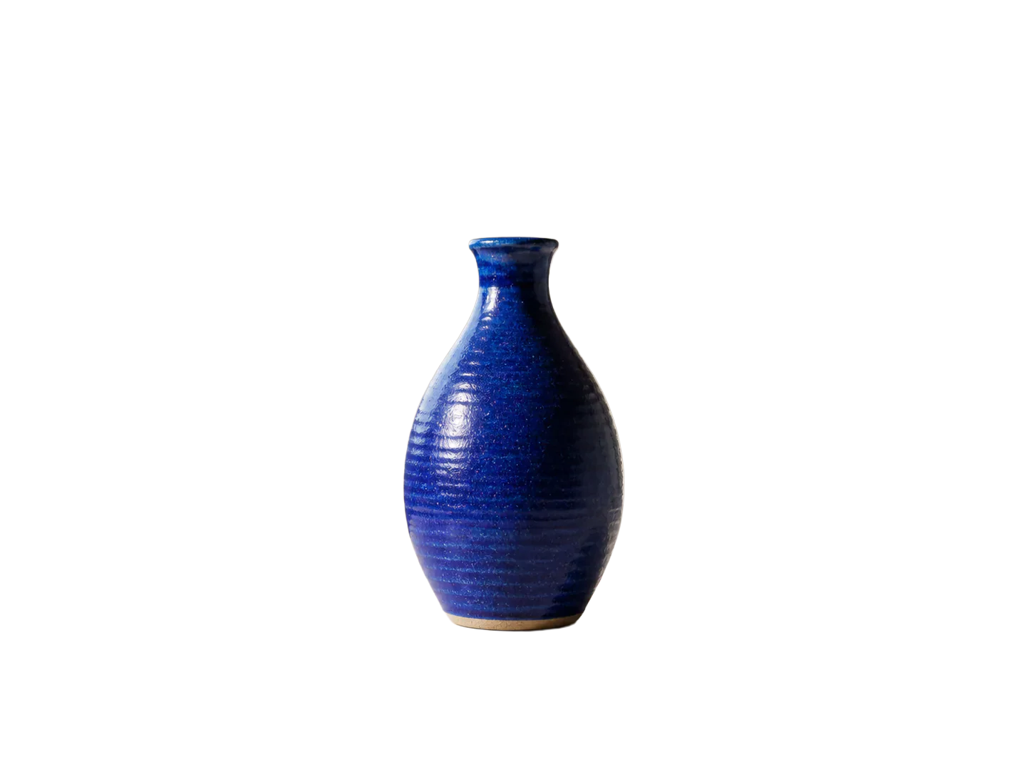 Transparent blue ceramic vase cutout on a checkerboard background